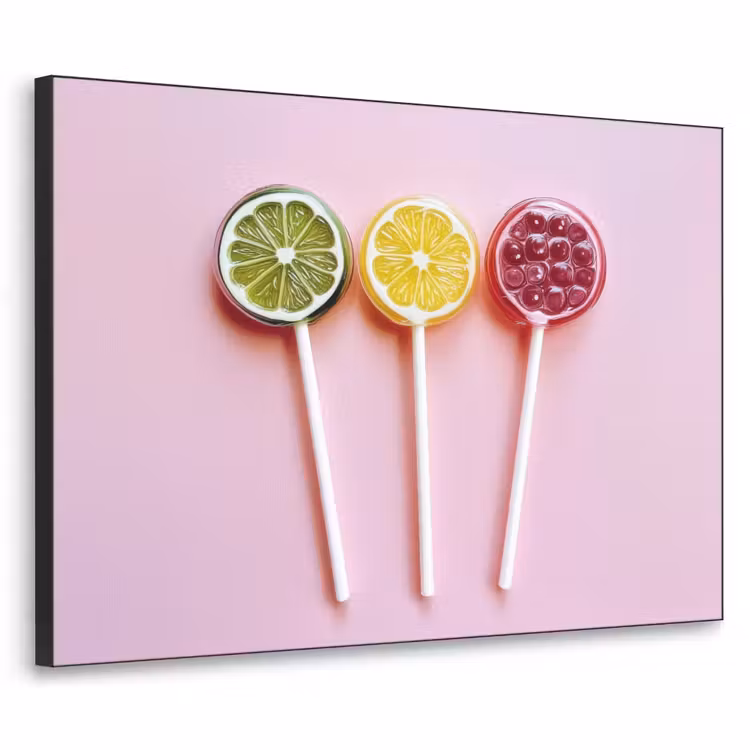 Lolly - Snoep - Citrus Textielframe zwart klein -3d