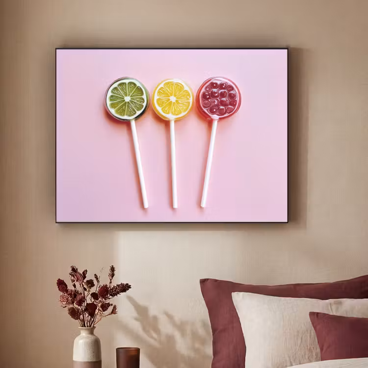 Lolly - Snoep - Citrus Textielframe zwart klein -sfeer1