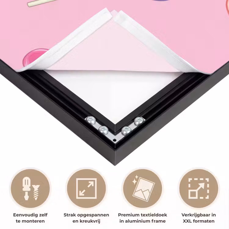 Lolly - Valentijn - Illustratie - Snoep Textielframe zwart klein -USP_feed_closeupNL