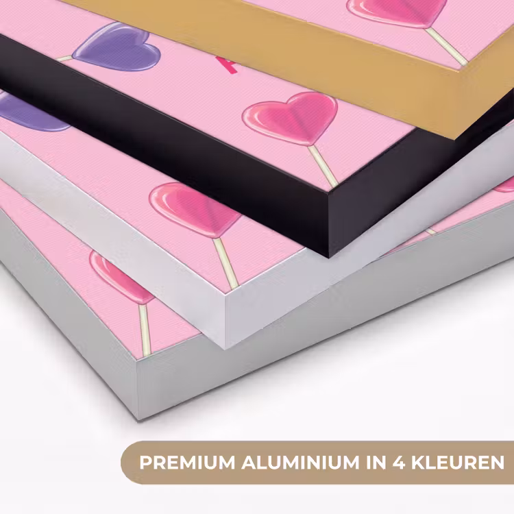 Lolly - Valentijn - Illustratie - Snoep Textielframe zwart klein -USP_kleurenNL