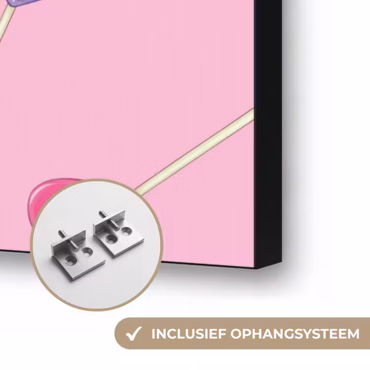 Lolly - Valentijn - Illustratie - Snoep Textielframe zwart klein -USP_ophangsysteemNL