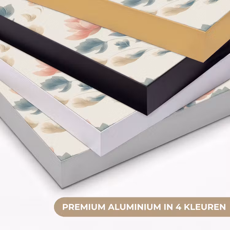 Lotus - Bloemen - Roze Textielframe zwart klein 947 -USP_kleurenNL