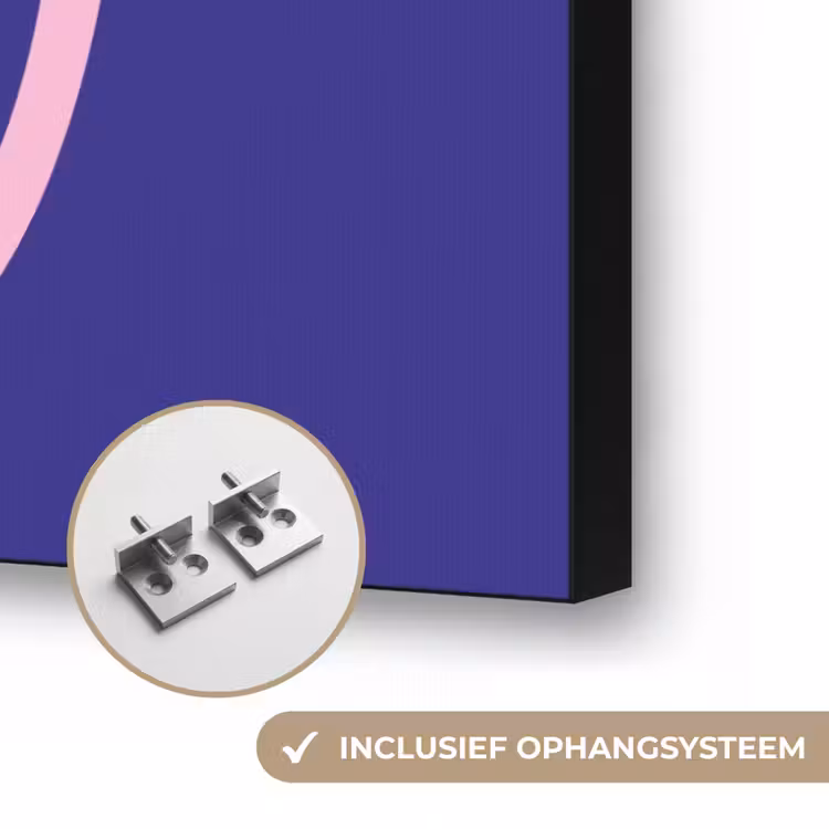 Love - Blauw - Valentijn Textielframe zwart klein -USP_ophangsysteemNL