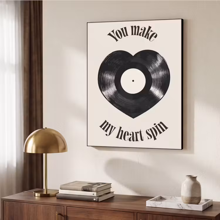 Love - Muziek - Quote Textielframe zwart klein -sfeer3