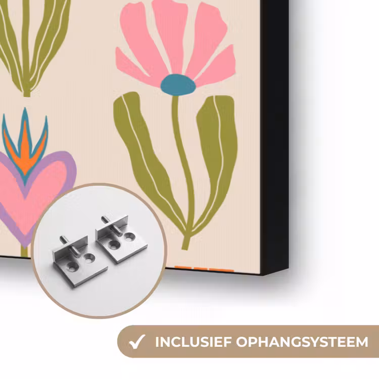 Love - Patroon - Bloemen - Hartjes Textielframe zwart klein 947 -USP_ophangsysteemNL