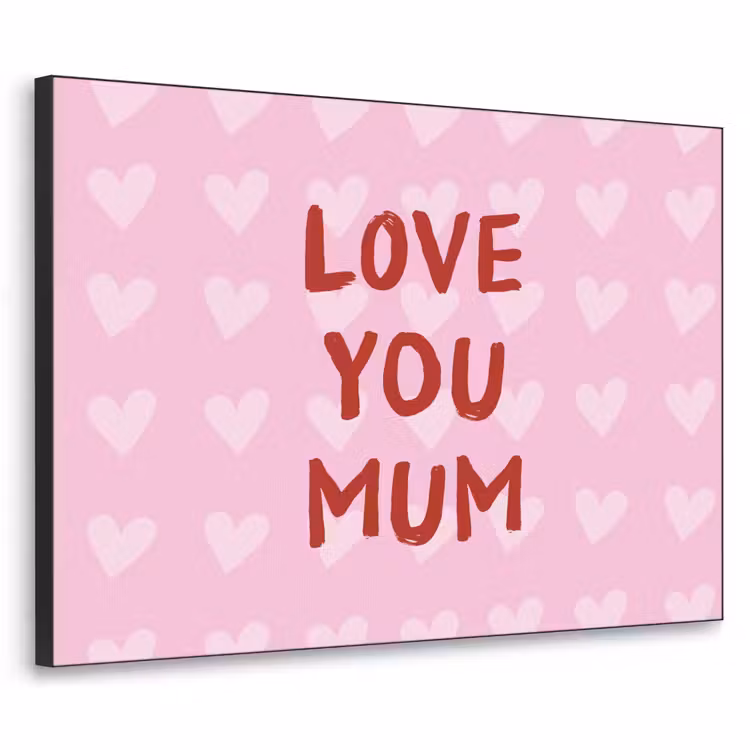 Love - Quote - Moeder - Rood Textielframe zwart klein -3d