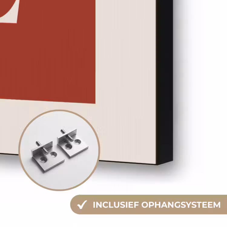 Love - Rood - Minimalistisch Textielframe zwart klein -USP_ophangsysteemNL