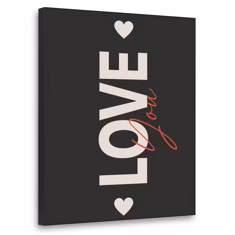 Love - Rood - Valentijn Textielframe - compleet frame klein -3d
