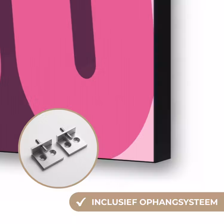Love - Tekst - Roze - Valentijn Textielframe zwart klein -USP_ophangsysteemNL