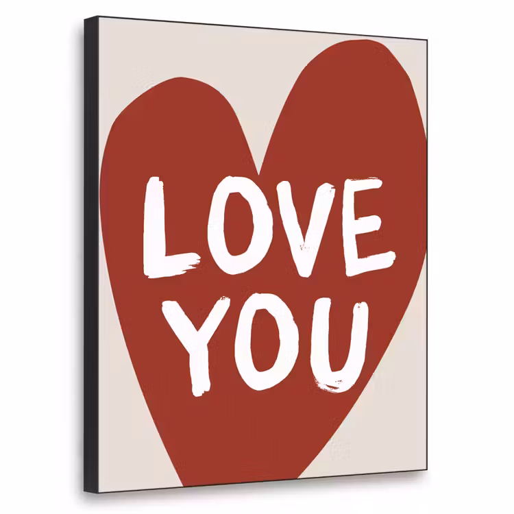 Loveyou - Hart - Rood Textielframe - compleet frame klein -3d