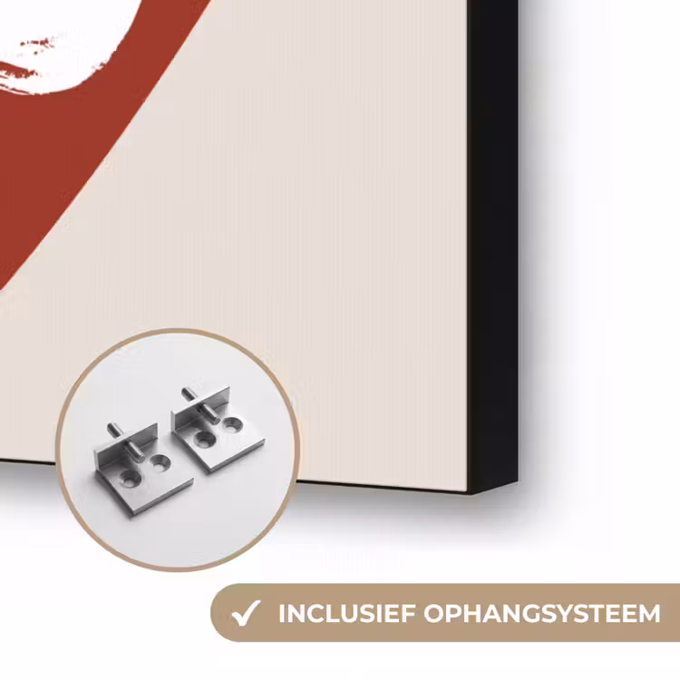 Loveyou - Hart - Rood Textielframe zwart klein -USP_ophangsysteemNL