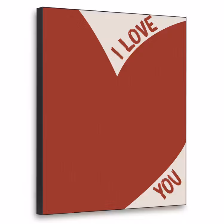 Loveyou - Rood - Hart Textielframe - compleet frame klein -3d