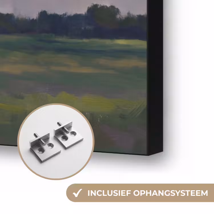 Lucht - Wolken - Landschap - Modern - Oranje Textielframe zwart klein -USP_ophangsysteemNL