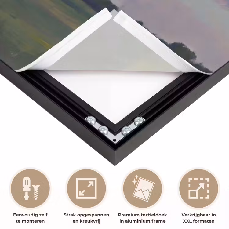 Lucht - Wolken - Landschap - Modern - Oranje Textielframe zwart klein -USP_feed_closeupNL