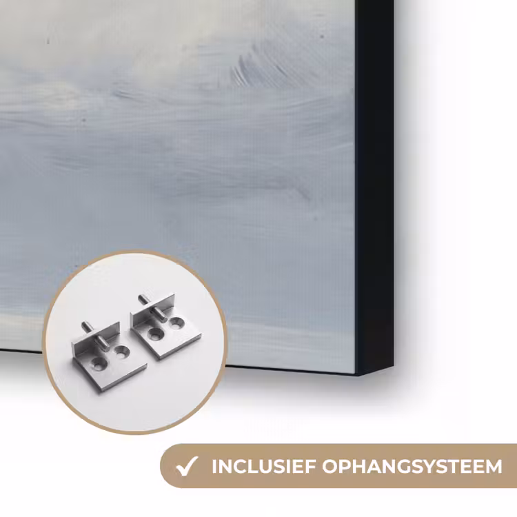 Lucht - Wolken - Natuur - Klassiek - Blauw Textielframe zwart klein -USP_ophangsysteemNL