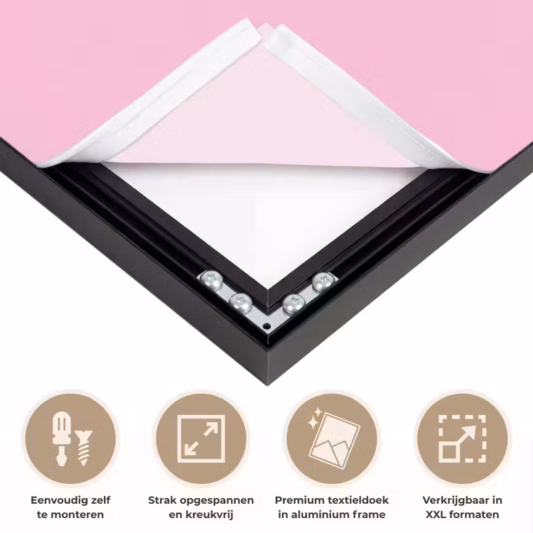 Lucky - Love - Valentijn - Roze Textielframe zwart klein -USP_feed_closeupNL