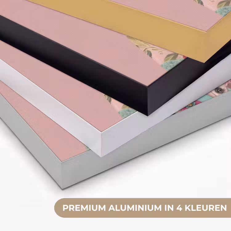 Luiaard - Bloemenprint - Bril - Roze Textielframe zwart klein -USP_kleurenNL