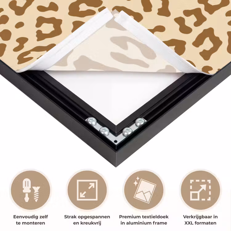 Luipaard - Bruin - Patroon Textielframe zwart klein 947 -USP_feed_closeupNL