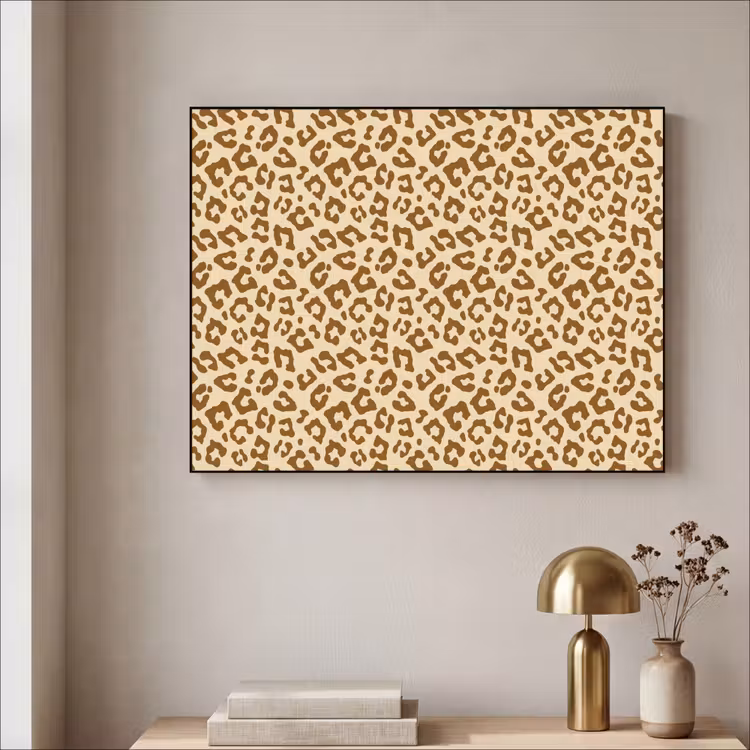 Luipaard - Bruin - Patroon Textielframe zwart klein 947 -sfeer2