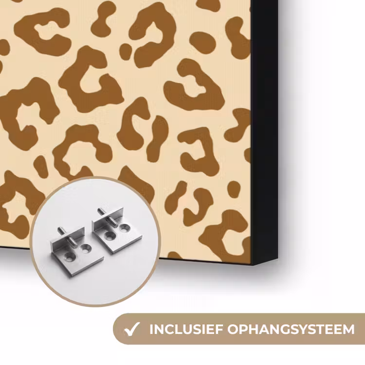 Luipaard - Bruin - Patroon Textielframe zwart klein 947 -USP_ophangsysteemNL