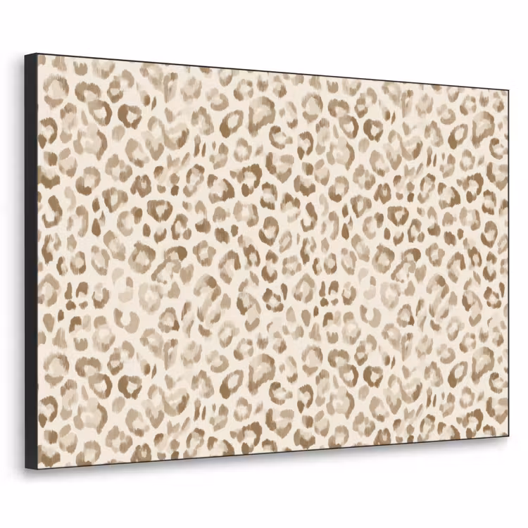 Luipaard - Klassiek - Beige Textielframe zwart klein 947 -3d
