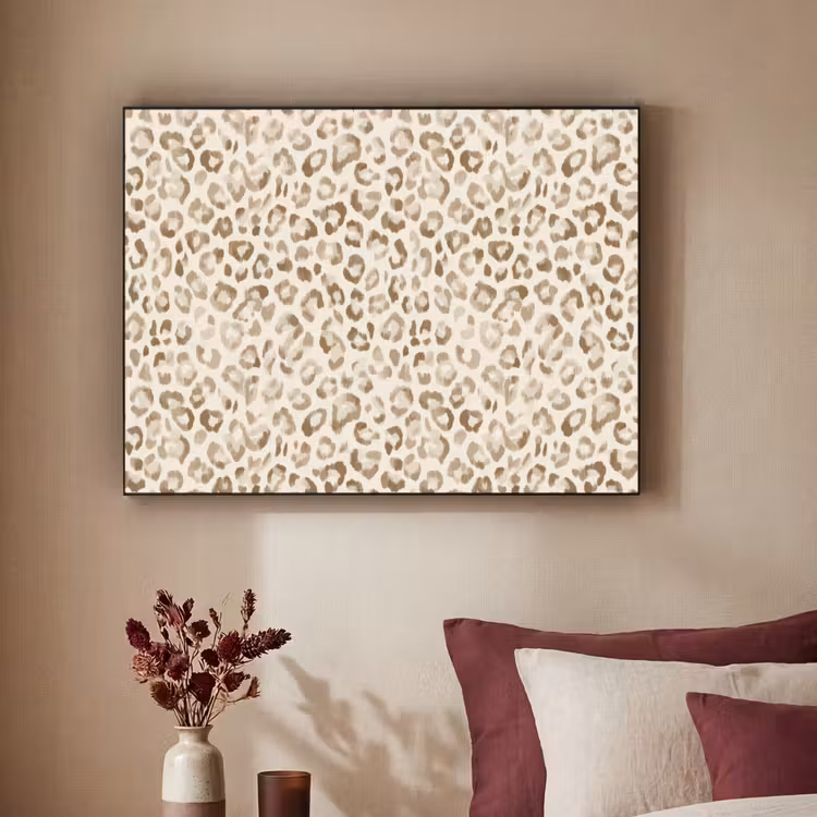 Luipaard - Klassiek - Beige Textielframe zwart klein 947 -sfeer1