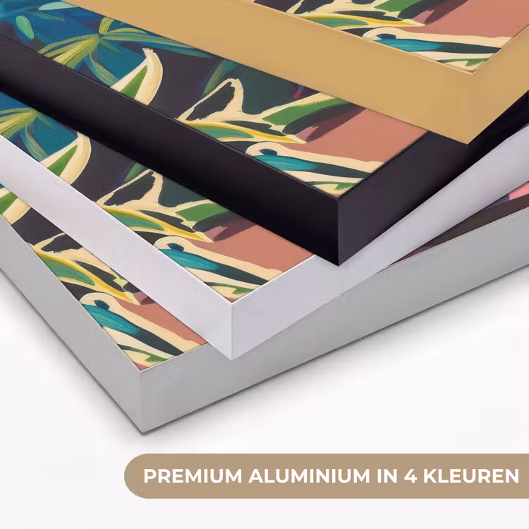 Luipaard - Kleurrijk - Tropisch Textielframe zwart klein -USP_kleurenNL
