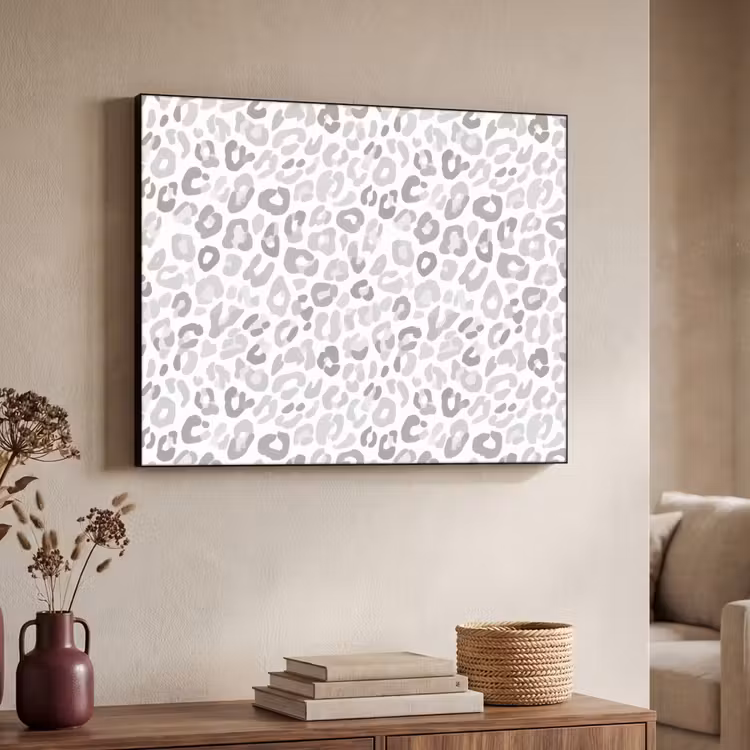 Luipaard - Motief - Grijs Textielframe zwart klein 947 -sfeer3