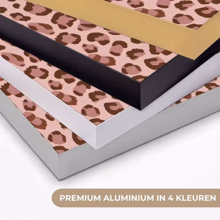 Luipaard - Patroon - Roze Textielframe zwart klein 947 -USP_kleurenNL