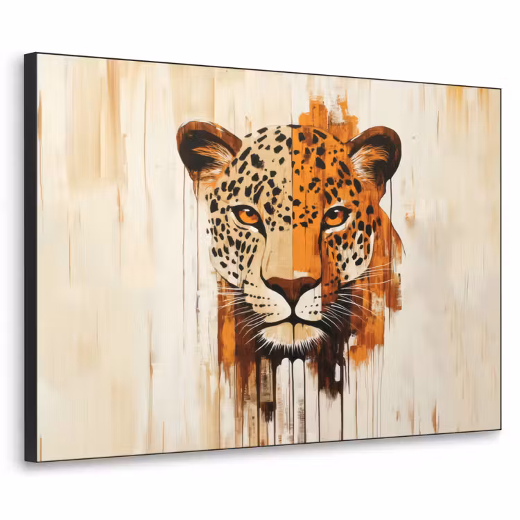 Luipaard - Symmetrisch - Strepen Textielframe zwart klein -3d