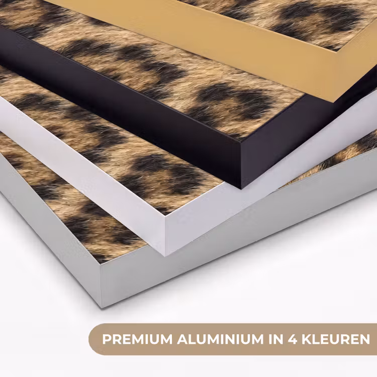 Luipaard - Vacht - Klassiek - Bruin Textielframe zwart klein -USP_kleurenNL