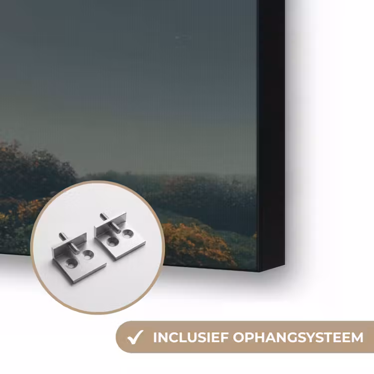 Maan - Bomen - Wandeling Textielframe zwart klein -USP_ophangsysteemNL