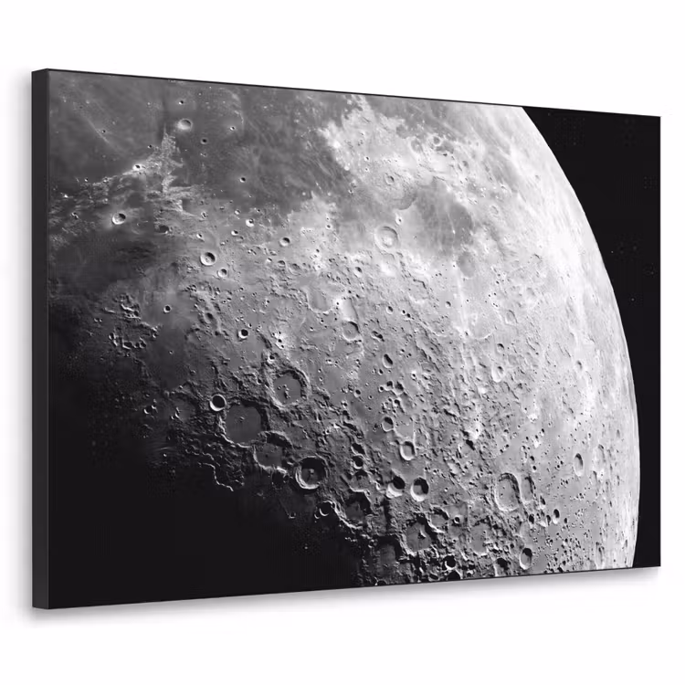 Art frame - Maan - Kraters - Ruimte - Maan - Kraters - Ruimte Textielframe zwart klein