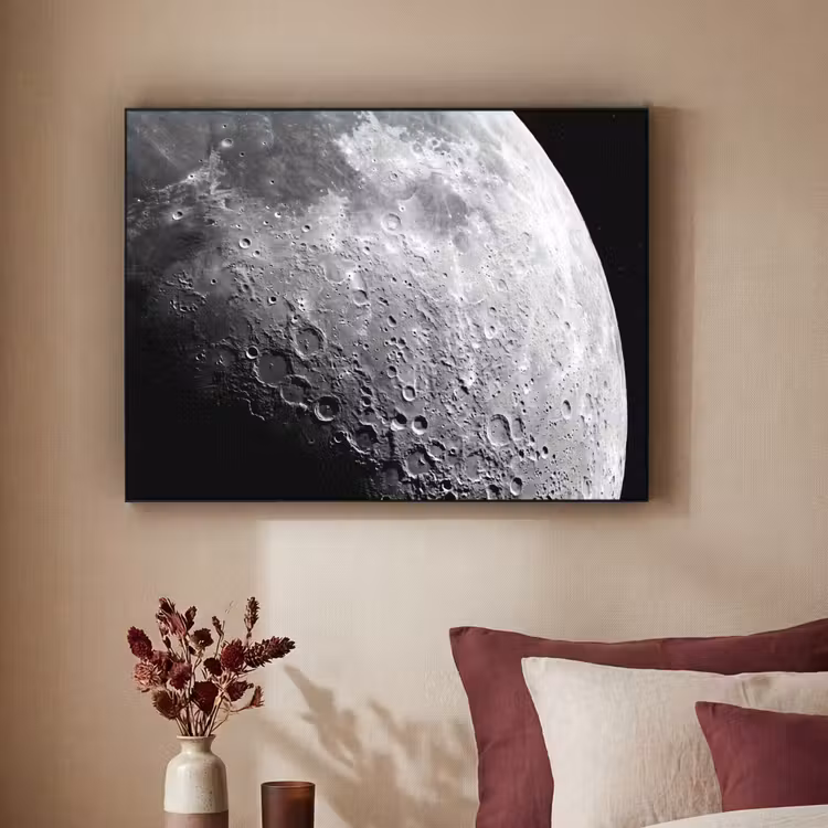 Art frame - Maan - Kraters - Ruimte - Maan - Kraters - Ruimte Textielframe zwart klein