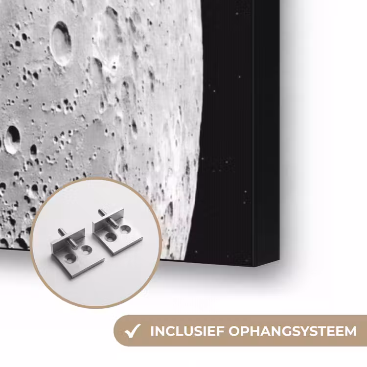 Art frame - Maan - Kraters - Ruimte - Maan - Kraters - Ruimte Textielframe zwart klein