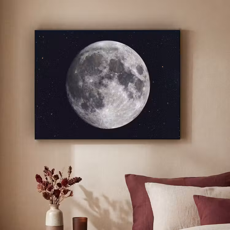 Art frame - Maan - Sterren - Ruimte - Maan - Sterren - Ruimte Textielframe zwart klein