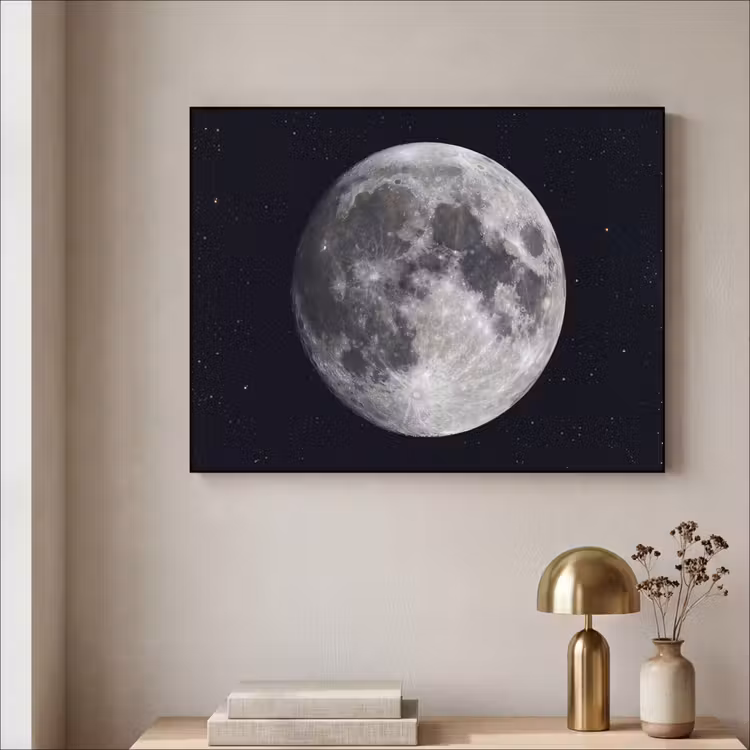 Art frame - Maan - Sterren - Ruimte - Maan - Sterren - Ruimte Textielframe zwart klein