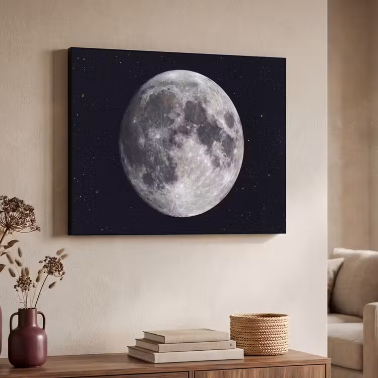 Art frame - Maan - Sterren - Ruimte - Maan - Sterren - Ruimte Textielframe zwart klein