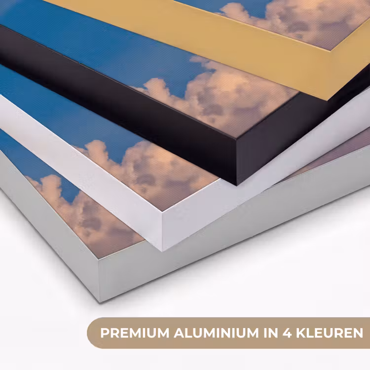 Maan - Wolken - Natuur - Oranje Textielframe zwart klein -USP_kleurenNL