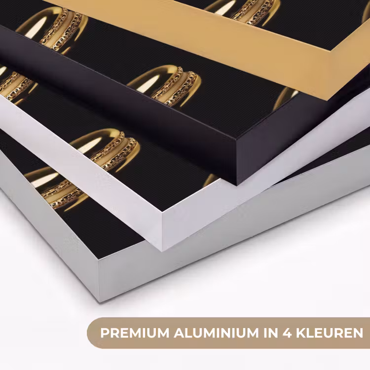 Macarons - Patroon - Goud - Zwart Textielframe zwart klein -USP_kleurenNL