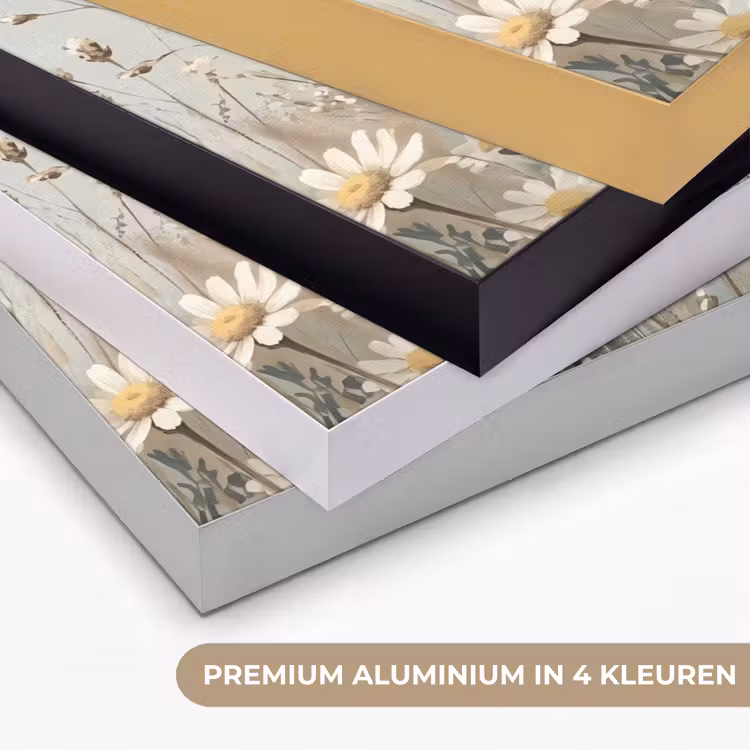 Madelief - Illustratie - Wit Textielframe zwart klein -USP_kleurenNL
