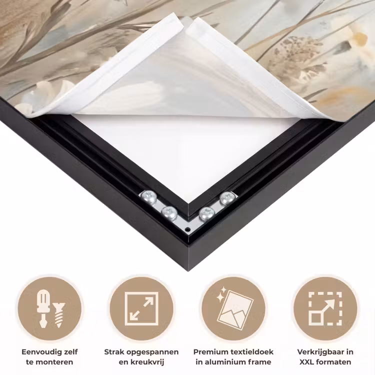 Madelief - Illustratie - Wit Textielframe zwart klein -USP_feed_closeupNL