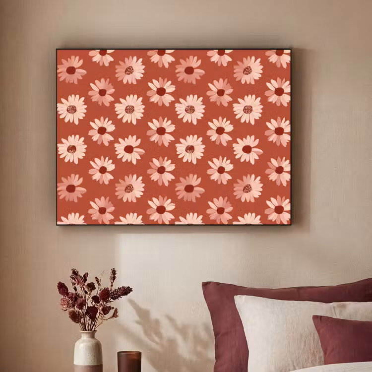 Madelief - Retro - Terracotta Textielframe zwart klein 947 -sfeer1