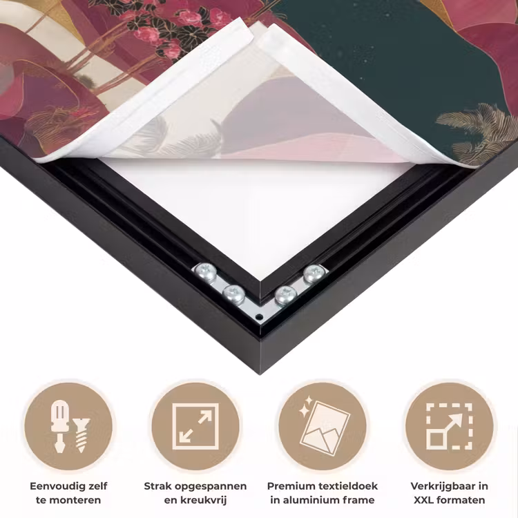 Magisch - Palmbomen - Goud Textielframe zwart klein 947 -USP_feed_closeupNL