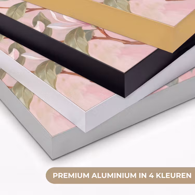 Magnolia's - Patroon - Roze Textielframe zwart klein -USP_kleurenNL