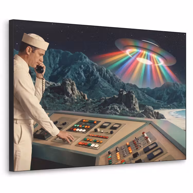 Art frame - Man - Controlekamer - Strand - Man - Controlekamer - Strand Textielframe zwart klein