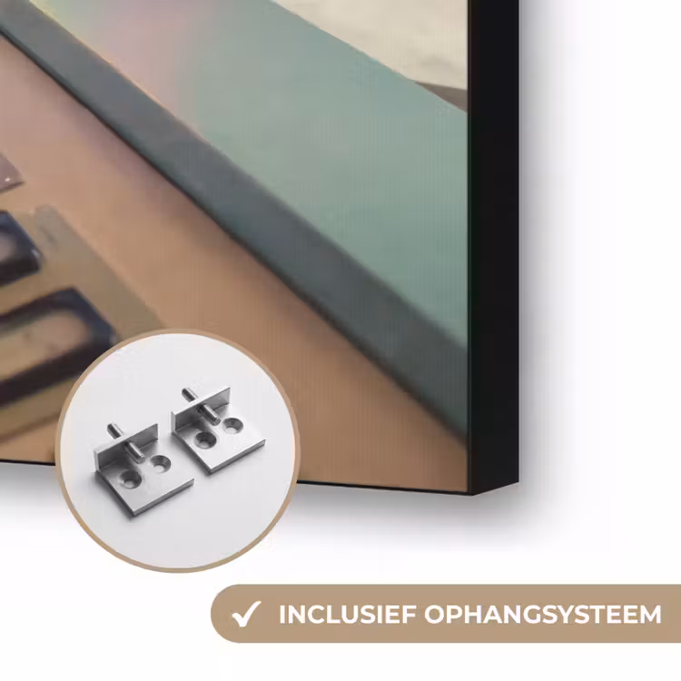 Art frame - Man - Controlekamer - Strand - Man - Controlekamer - Strand Textielframe zwart klein