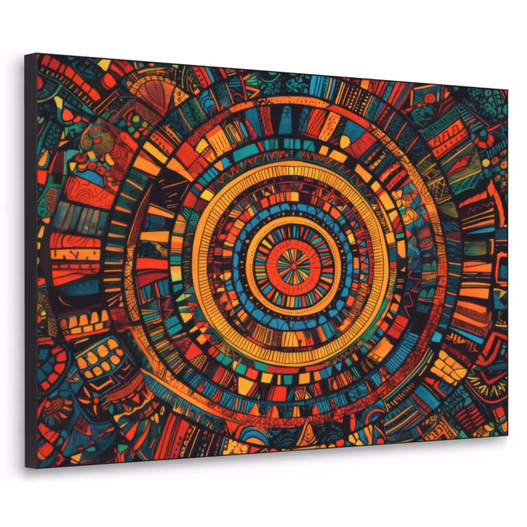 Mandala - Cirkels - Patronen Textielframe zwart klein -3d