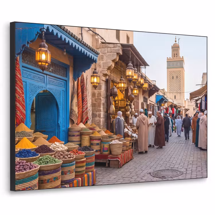 Art frame - Markt - Oosters - Kleurrijk - Markt - Oosters - Kleurrijk Textielframe zwart klein