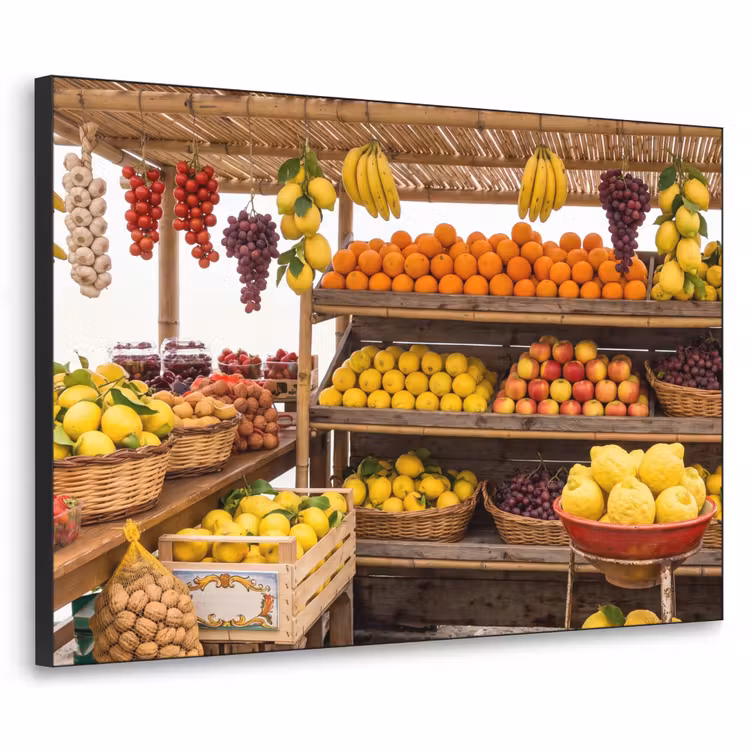 Art frame - Marktkraam - Fruit - Vers - Marktkraam - Fruit - Vers Textielframe zwart klein